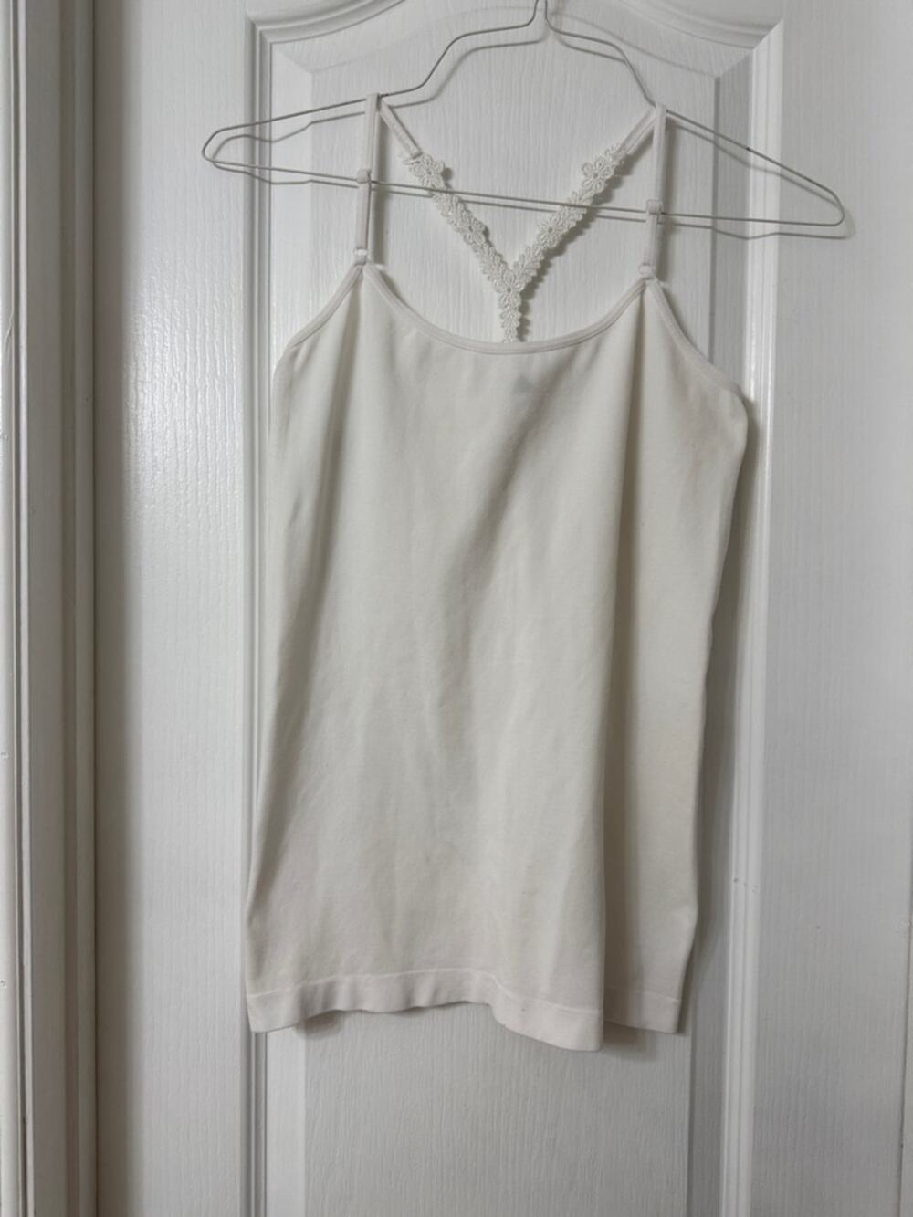 Always lace white cami tank top adjustable straps ONE SIZE